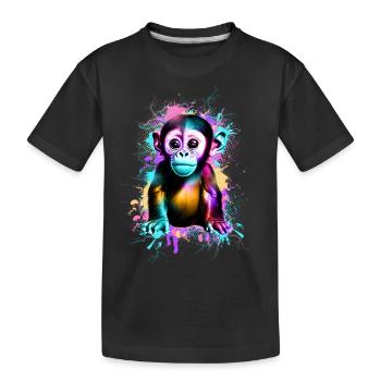 Monkey - Kids' Premium Organic T-Shirt - black - Front