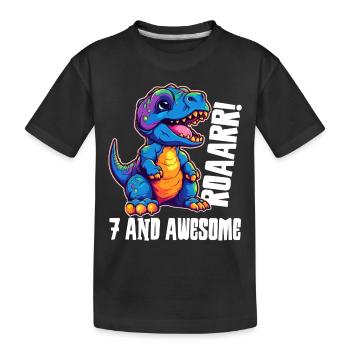 7 Years Birthday 7th Gift Seven Boy - Kids' Premium Organic T-Shirt - black - Front