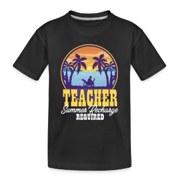 Professeur d’école Recharge d’été requise Été - T-shirt bio Premium Enfant - noir - Devant