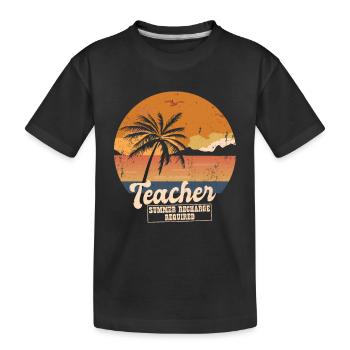 Drôle de dernier jour d’école Professeur d’été Recharge - T-shirt bio Premium Enfant - noir - Devant