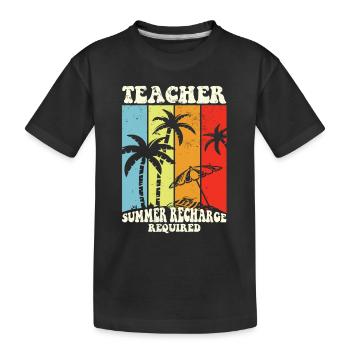 Dernier jour de recharge estivale des enseignants - T-shirt bio Premium Enfant - noir - Devant