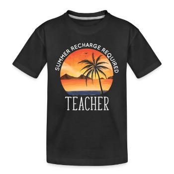 Dernier jour de recharge estivale des enseignants - T-shirt bio Premium Enfant - noir - Devant