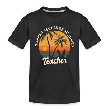 Dernier jour de recharge estivale des enseignants - T-shirt bio Premium Enfant - noir - Devant