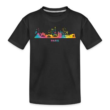 Pariser Skyline Paris - Kinder Premium Bio T-Shirt - Schwarz - Vorne