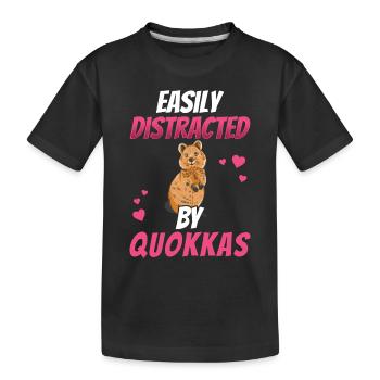 Distrait par le marsupial quokka Australie - T-shirt bio Premium Enfant - noir - Devant