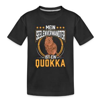 Quokka ist mein Seelenverwandter Beuteltier - Kinder Premium Bio T-Shirt - Schwarz - Vorne