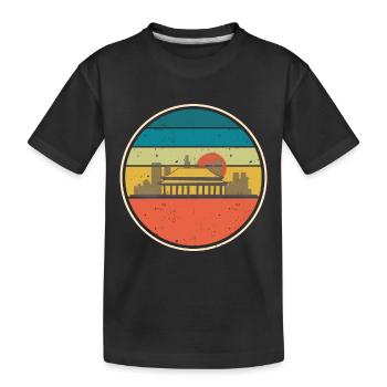 Graphismes rétro vintage colorés avec vue sur Pékin - T-shirt bio Premium Enfant - noir - Devant