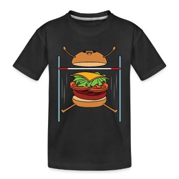 Burger High Jump - Kids' Premium Organic T-Shirt - black - Front