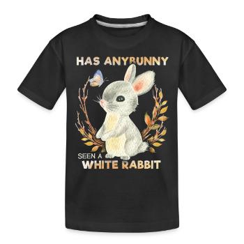Drôle de lapin, dicton de lapin, jeu de mots, lapin blanc - T-shirt bio Premium Enfant - noir - Devant