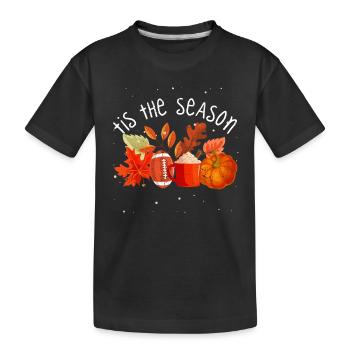 C’est la saison Football Café Latte Feuilles d’automne - T-shirt bio Premium Enfant - noir - Devant
