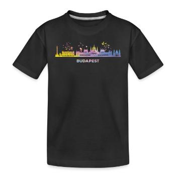 Budapester Skyline Budapest - Kinder Premium Bio T-Shirt - Schwarz - Vorne