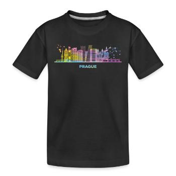 Paysage urbain de Prague - T-shirt bio Premium Enfant - noir - Devant