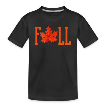 Herbst Laub Orange Blatt Herbstblätter Saison Bunt - Kinder Premium Bio T-Shirt - Schwarz - Vorne
