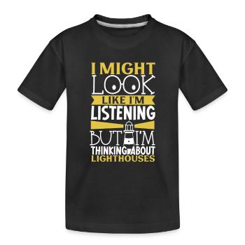 Lighthouse Seaside Nautical Ich Liebe Leuchtturm - Kinder Premium Bio T-Shirt - Schwarz - Vorne