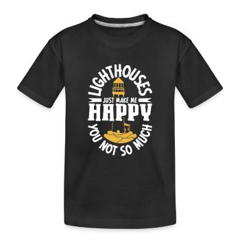 Lighthouse Seaside Nautical I Love Lighthouse - Kids' Premium Organic T-Shirt - black - Front