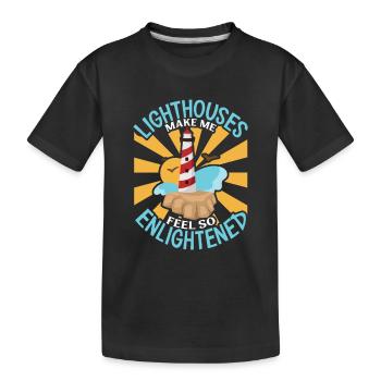 Lighthouse Seaside Nautical I Love Lighthouse - Kids' Premium Organic T-Shirt - black - Front