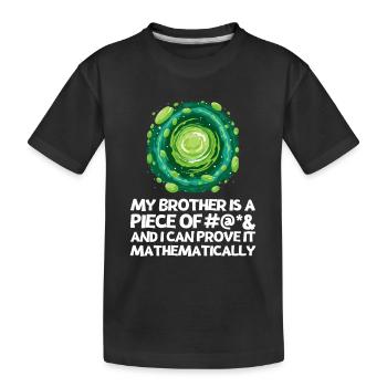 I hate my brother's saying with cartoon portal - Kids' Premium Organic T-Shirt - black - Front