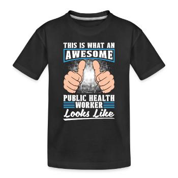 Travailleur de la santé publique Voici ce qu’une infirmière géniale - T-shirt bio Premium Enfant - noir - Devant
