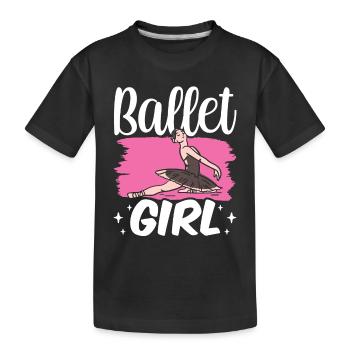 Ballettmädchen Ballerina Ballett Balletttänzer - Kinder Premium Bio T-Shirt - Schwarz - Vorne