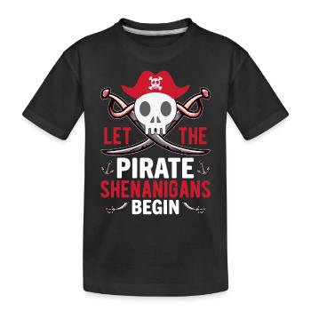 Piraten - Spielereien Crossbones Freebooter - Kinder Premium Bio T-Shirt - Schwarz - Vorne