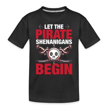 Piraten - Spielereien Crossbones Freebooter - Kinder Premium Bio T-Shirt - Schwarz - Vorne