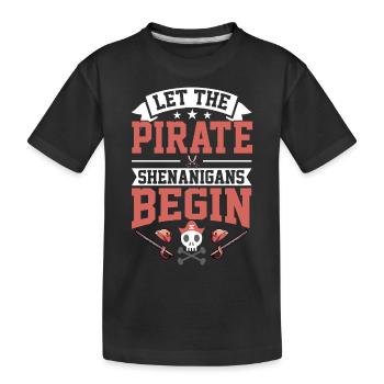 Piraten - Spielereien Crossbones Freebooter - Kinder Premium Bio T-Shirt - Schwarz - Vorne