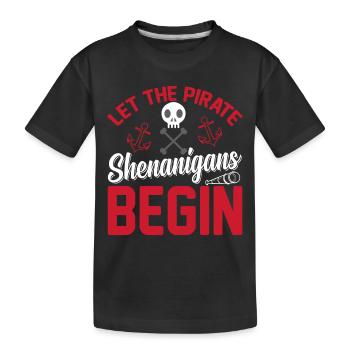 Piraten - Spielereien Crossbones Freebooter - Kinder Premium Bio T-Shirt - Schwarz - Vorne
