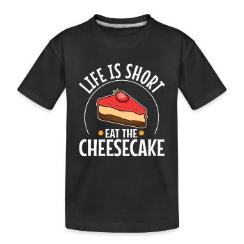 La vie est courte manger le gâteau - T-shirt bio Premium Enfant - noir - Devant