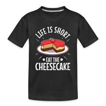 La vie est courte manger le gâteau - T-shirt bio Premium Enfant - noir - Devant