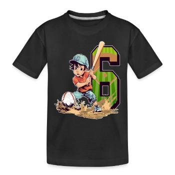 Anniversaire de baseball - 6 ans Garçon - 6. - T-shirt bio Premium Enfant - noir - Devant