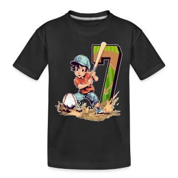 Baseball Anniversaire - 7 ans Garçon - 7. - T-shirt bio Premium Enfant - noir - Devant