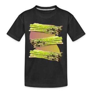 Spargel, grüner Spargel - Kinder Premium Bio T-Shirt - Schwarz - Vorne