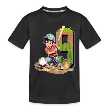 Baseball Birthday - 9 years old boy - 9. - Kids' Premium Organic T-Shirt - black - Front