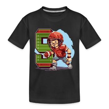 American Football Birthday - 9 years old - Kids' Premium Organic T-Shirt - black - Front