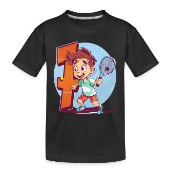 Tennis spieler Geburtstag - 7 Jahre Alter Junge - - Kinder Premium Bio T-Shirt - Schwarz - Vorne