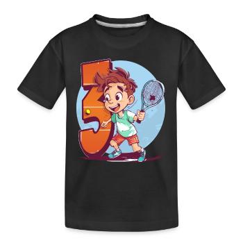 Tennis spieler Geburtstag - 3 Jahre Alter Junge - - Kinder Premium Bio T-Shirt - Schwarz - Vorne