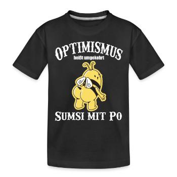 optimismus Bee Biene - Kinder Premium Bio T-Shirt - Schwarz - Vorne