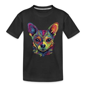 Chihuahua | Abstrakte Malerei | Farbe | Niedlicher - Kinder Premium Bio T-Shirt - Schwarz - Vorne