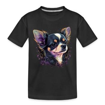 Chihuahua | Abstrakte Malerei | Farbe | Niedlicher - Kinder Premium Bio T-Shirt - Schwarz - Vorne