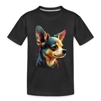 Chihuahua | Abstrakte Malerei | Farbe | Niedlicher - Kinder Premium Bio T-Shirt - Schwarz - Vorne