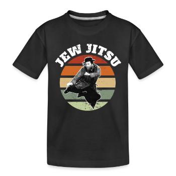 Jitsu juif drôle rabbin juif arts martiaux BJJ Jiu - T-shirt bio Premium Enfant - noir - Devant
