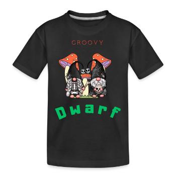 Groovy Dwarf, Skelton, Pilz . - Kinder Premium Bio T-Shirt - Schwarz - Vorne