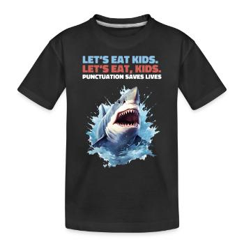 Permet de manger des enfants Grammaire Virgule Requin Requin - T-shirt bio Premium Enfant - noir - Devant
