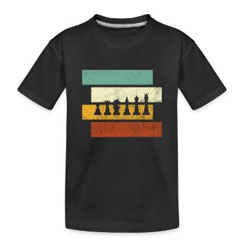 Schach Retro - Kinder Premium Bio T-Shirt - Schwarz - Vorne