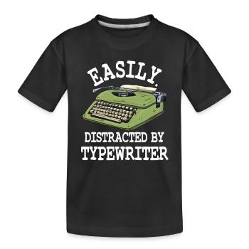 Facilement distrait par les machines à écrire - T-shirt bio Premium Enfant - noir - Devant