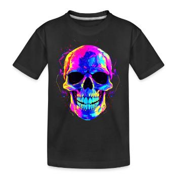 Crâne coloré: crâne coloré sombre et alternatif - T-shirt bio Premium Enfant - noir - Devant