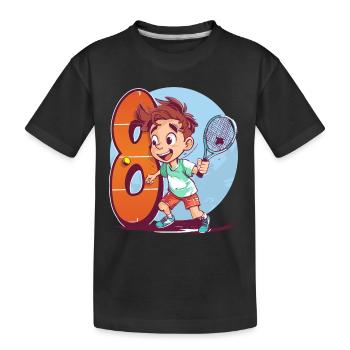 Tennis spieler Geburtstag - 8 Jahre Alter Junge - - Kinder Premium Bio T-Shirt - Schwarz - Vorne
