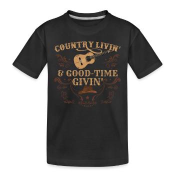 Guitare Musique Country - T-shirt bio Premium Enfant - noir - Devant