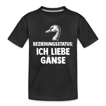 Beziehungsstatus Gans Gänse - Kinder Premium Bio T-Shirt - Schwarz - Vorne