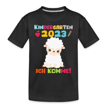 Kindergarten 2023 Ich Komme Jungen Kita Geschenk - Kinder Premium Bio T-Shirt - Schwarz - Vorne